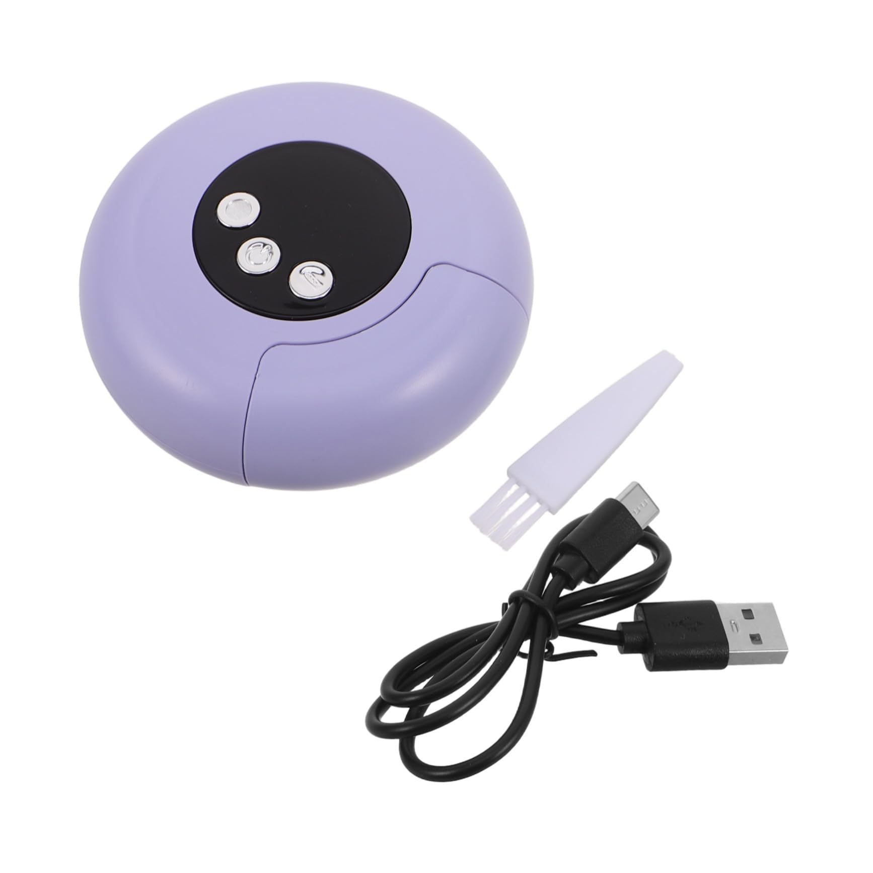 Toyvian Lima de Uñas para Bebés Recargable, Amoladora Eléctrica Portátil para Manicura Infantil, Diseño Disco Volador Púrpura, Cuidado Seguro y Silencioso para Recién Nacidos en Viajes