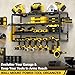 YYR 4 Layer Power Tool Organizer Wall Mount, Cordless Drill Hanger Storage Rack, Battery Tools Holder with Charging Station Shelf for Garage Organization, Workshop, Pegboard, Shed - 32 Inch 8 Slots