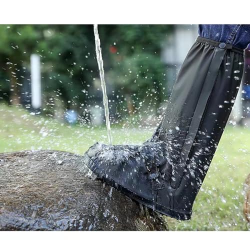 Image of Waterproof Shoe Covers for Rain, Outdoor Cycling Non-Slip Rain Boots Covers Foldable Reusable Overshoes with Reflector for Women & Men