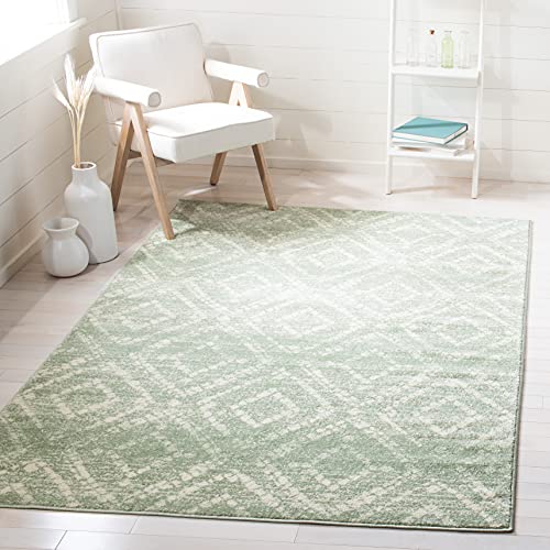 Image of SAFAVIEH Adirondack Collection Accent Rug - 4' x 6', Green & Ivory, Modern Distressed Design, Non-Shedding & Easy Care, Ideal for High Traffic Areas in Entryway, Living Room, Bedroom (ADR131Y)
