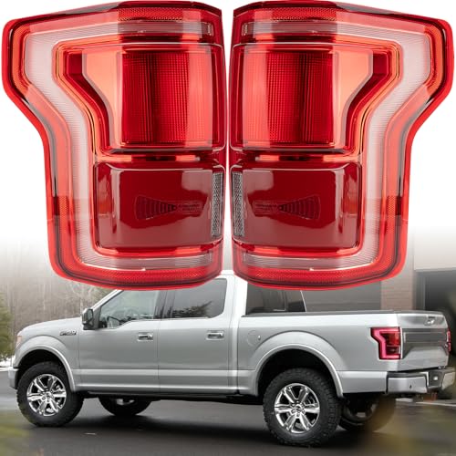 Tail Light Assembly Compatible With 2015-2017 Ford F150 Driver and Passenger Side LED Rear Brake Lamps With Blind Spot Replaces#HL3Z13405D (Module NOT Included)