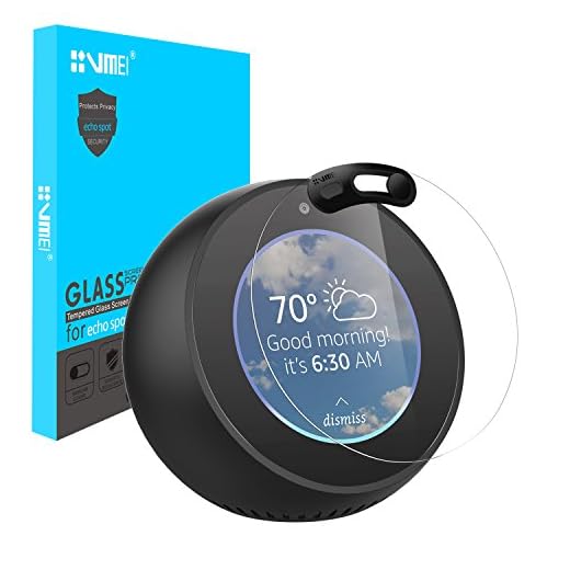 Echo Spot Screen Protector-Protect The Echo Spot's Screen, Remove Residual Fingerprints and Protect The Privacy of Users.Designed by VMEI (Black)