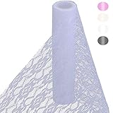 HOMYHOME lace roll 12 inch 73Ft lace Fabric for Wedding lace Table Runners White Chair sash Bow DIY Party Art Craft Decorate