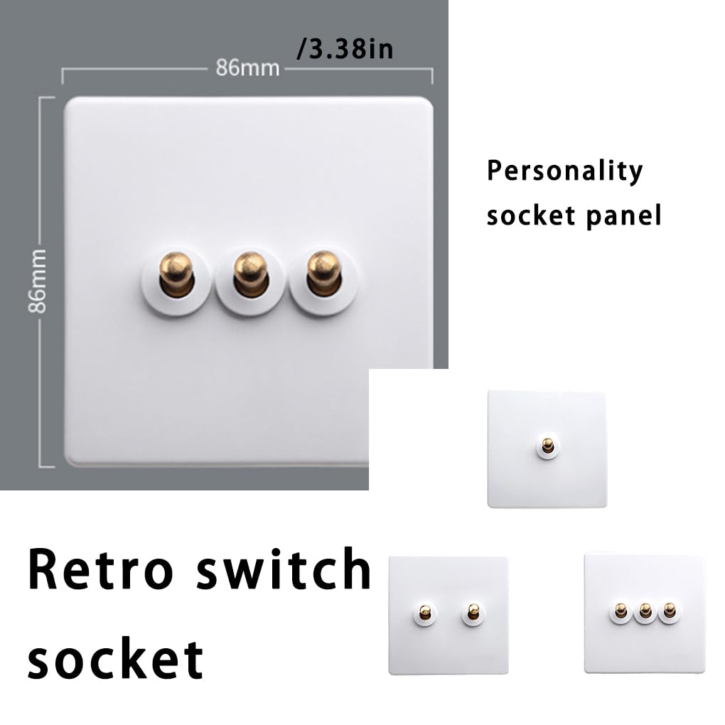 Schalter Wandtaster Steckdose Hebel Toggle Control Weiß Verbesserung Antik Haushalt Messing Lampe Panel Zubehör Versorgungsstecker 2 Typ 2