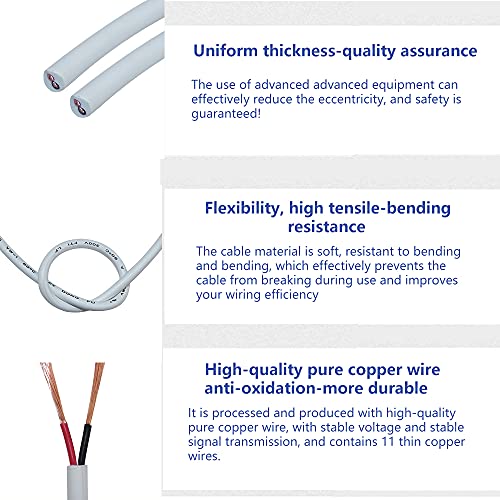 OMIGA 10 Metri 24 AWG Cavo Piatto PVC Cavo