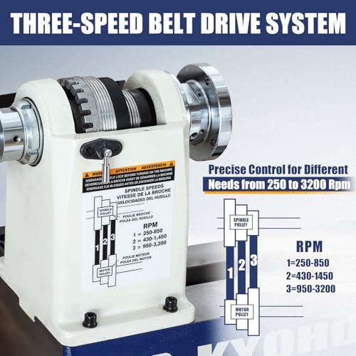 QD-KYOHO 12x16.5 Inch Wood Lathe