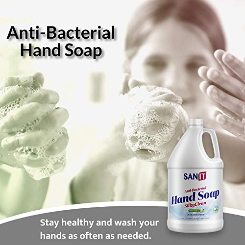 image for Sanit Silky Clean Antibacterial Liquid Hand Soap Refill - Advanced For