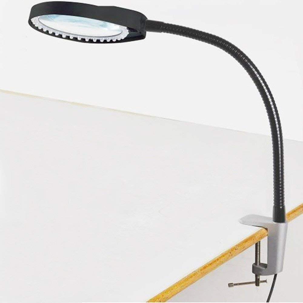 Lupa do ekranu 8X Lupa z podświetleniem LED Lampa stołowa Obiektyw HD Wolna ręka do czytania książek, ocena biżuterii, lupa do identyfikacji monet ze światłem LED Double the comfort