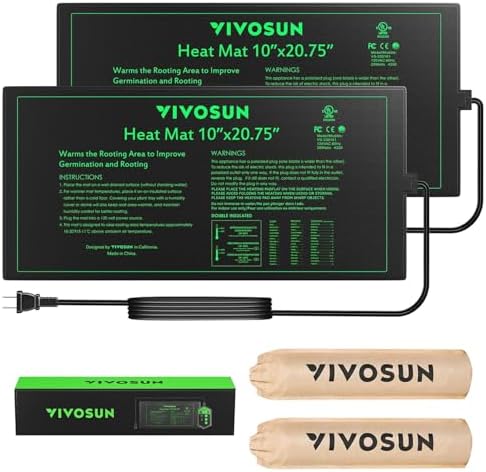 Heat Mat for Microgreens: Which 5 Will Transform Your Grow Setup? 6 VIVOSUN 2 Pack Durable Waterproof Seedling Heat Mat 10" x 20.75" UL & MET-Certified Warm Hydroponic Heating Pad for Germination, Indoor Gardening, Greenhouse