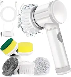 Escova Eletrica de Limpeza Portátil 5 em 1 Sem Fio Limpador Multiuso Pratico Para Cozinha Banheiro Ferramenta，Banheiro prático