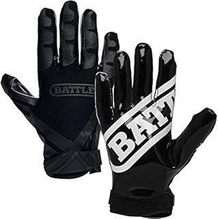 Battle Ultra-Stick Receiver Gloves, Adult Medium - Black/Black