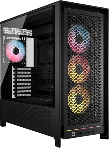 CORSAIR Frame 5000D RS ARGB Modular High Airflow Mid-Tower PC Case – 4X Pre-Installed RS ARGB Fans, InfiniRail™ Fan Mounting System, ASUS BTF, MSI Project Zero, Gigabyte Project Stealth – Black