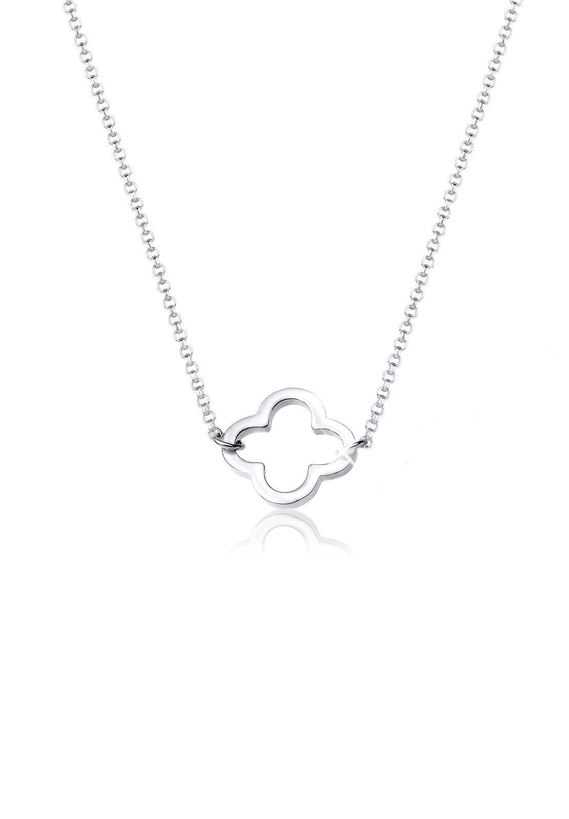 Elli Women Genuine Jewellery Necklaces Pendant Neckwear Cloverleaf Lucky Charm 925 Sterling Silver Length 40 cm