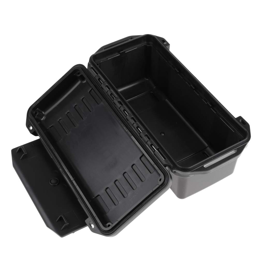 Baoblaze Outdoor Antiurto Impermeabile Scatole di Sopravvivenza di Plastica Contenitore Custodia Attrezzo - Nero