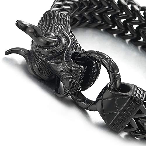 Pulsera para hombre de acero inoxidable con diseño de dragón 8.5 pulgadas miniatura 3