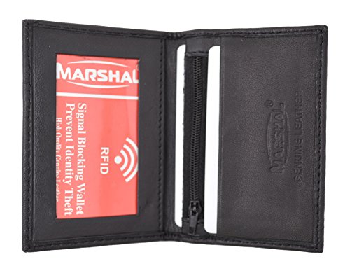 MARSHAL RFID blocking slim thin premium leather credit card id mini wallet holder bifold