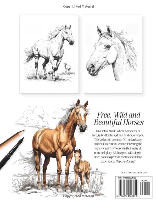 Horse Coloring Book: 50 Advanced Greyscale Illustrations | Artistic Depth for Ages 12 and Up | A Relaxing Journey for Teens and Adults (The Animal Kingdom Coloring Artistry Series) - Image 2
