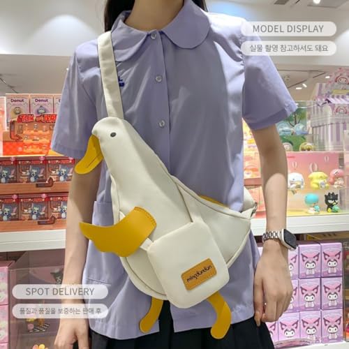 Kawaii Goose Purse for Women - Cute Duck Crossbody Shoulder Bag, Novelty Chest Wallet Japanese Canvas Bag2
