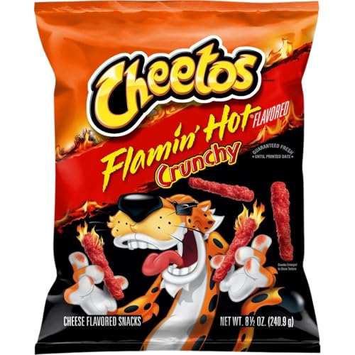 Cheetos Flamin Hot Crunchy Snacks - Cheese Flavoured, 226.8g