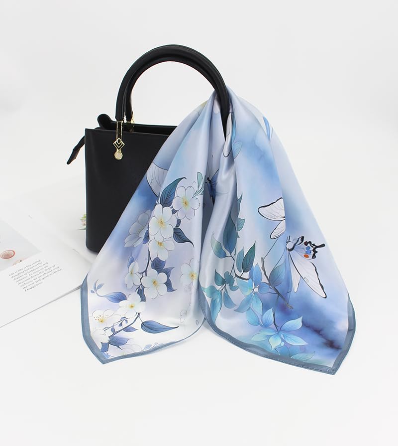 Image of ANDANTINO 100% Mulberry Silk Scarf -21 inch Square Neckerchief with Gift Packed