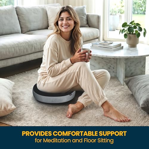 Image of Orista Memory Foam Donut Cushion for Sitting | Orthopedic Seat Cushion with Breathable Black & Grey Mesh Cover | Coccyx Tailbone Pressure Relief Cushion for Office Chair Car & Home