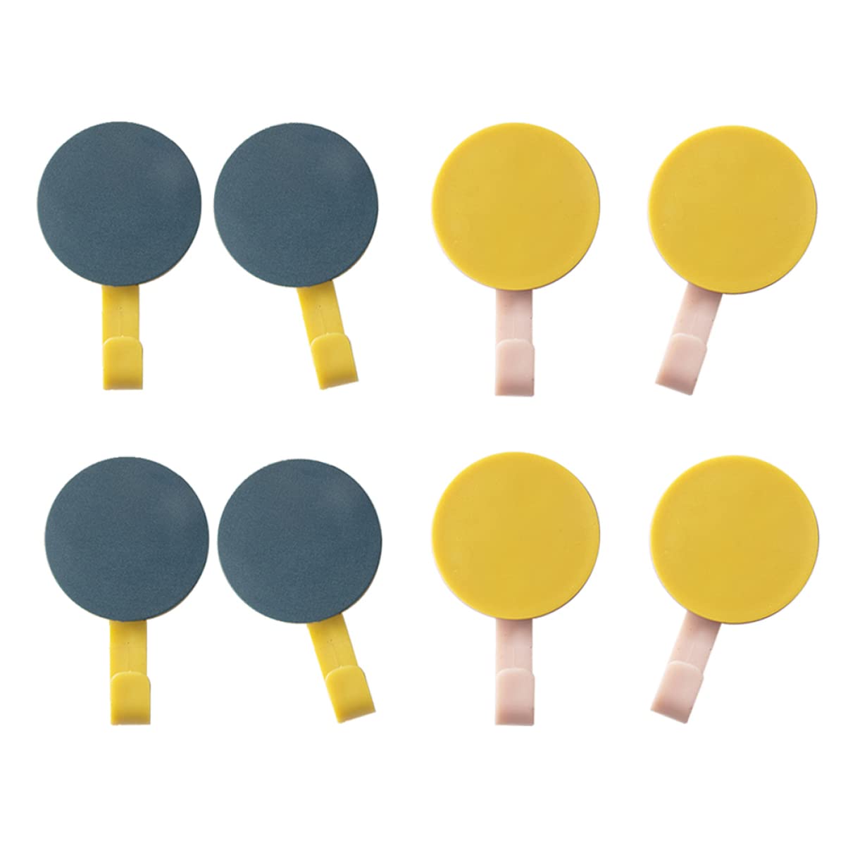 VASDEV Perchero para ropa, 8 piezas, sombrero colgante, toalla, bata, abrigo, decorativo para barra redonda, cocina, bolsa pesada, ganchos, auto, sin percha, azul, rastro, pared, adhesivo
