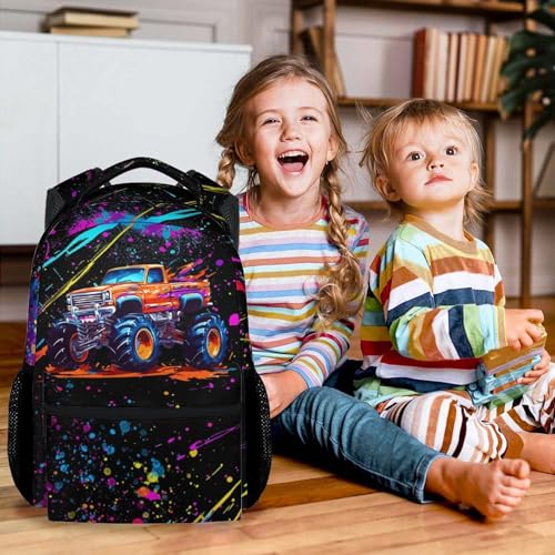 Truck Backpack for Boys, 17 Inch Colorful Backpacks for Kindergarten, Durable Bookbag for Teens3