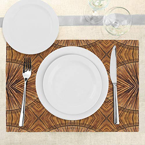 Ambesonne-Tribal-Place-Mats-Set-of-4-Boho-Bamboo-Pattern-Prehistoric-Eastern-Jagged-Wood-Style-Print-Washable-Fabric-Placemats-for-Dining-Table-Standard-Size-Ginger Ambesonne Tribal Place Mats Set of 4 Boho Bamboo Pattern Prehistoric Eastern Jagged Wood Style Print Washable Fabric Placemats for Dining Table Standard Size Ginger