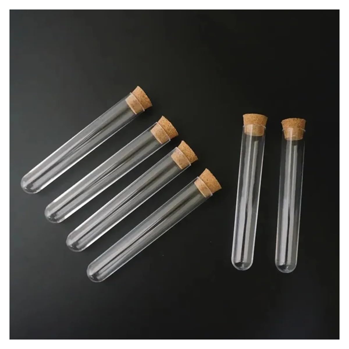 50 szt./100 szt. 12 x 75 mm laboratoryjne przezroczyste plastikowe rurki z korkami zatyczki probówka eksperyment laboratoryjny (300 szt.)