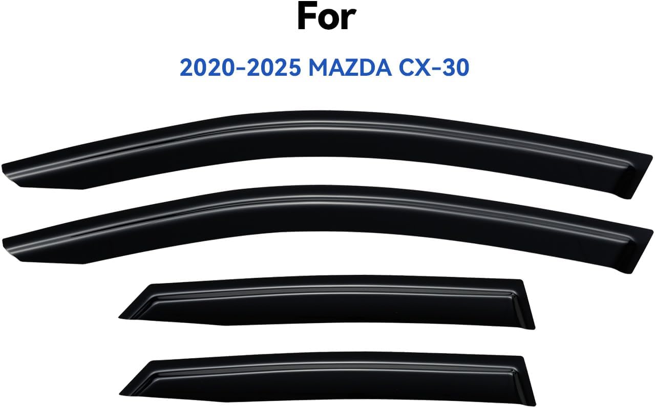 Window Visors Rain Guards for 2020-2026 Mazda CX-30, Out-Channel Window Vent Wind Deflectors Visors Shades for 20-25 Mazda CX30 2.5 S Select Sport Preferred Premium Turbo