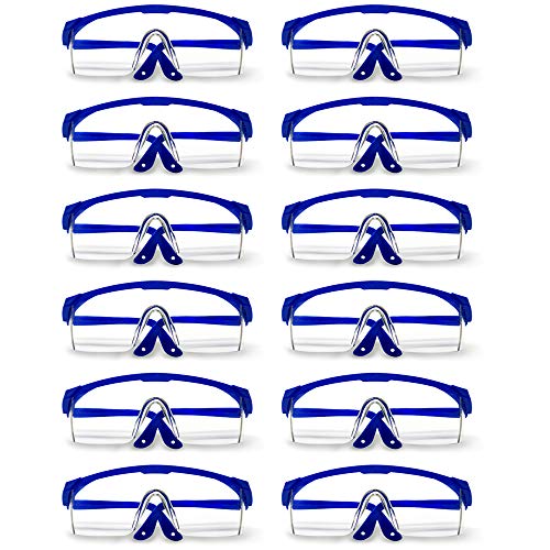 Safety Goggles,Over Glasses Eyes Protection Goggles Protective Eyewear Safety Goggles Clear Anti-fog/Anti-Scratch Safety Glasses over Glasses (Blue) (12)
