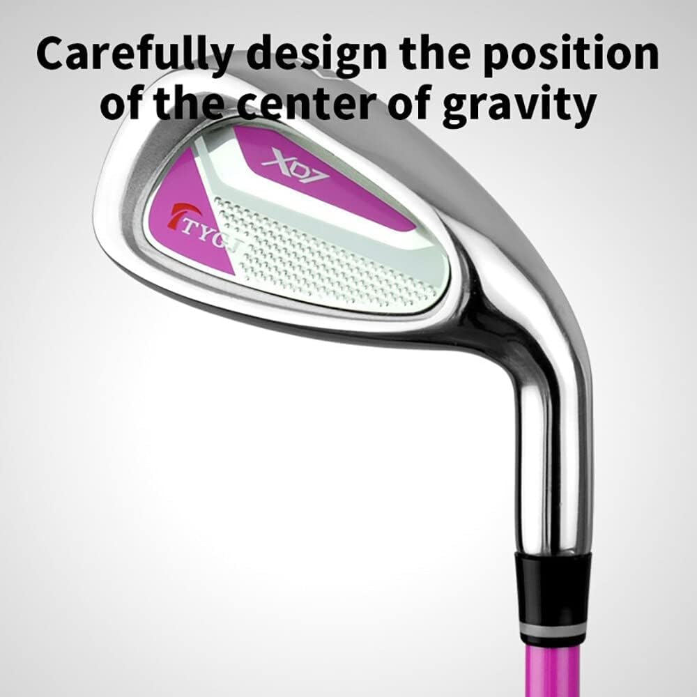 Kije Golfowe Dla Dzieci Nr 7, żelazka, Węglowe, Dla Chłopców I Dziewcząt, Dla Dzieci I Początkujących, Do ćwiczeń, blue-carbon shaft(age 6-8)