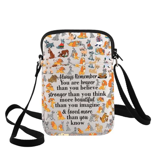 G2TUP Funny Lady Dog Crossbody Bag Cartoon Dog Lover Gift Tramp Couple Shoulder Bag Lady Dog Merchandise