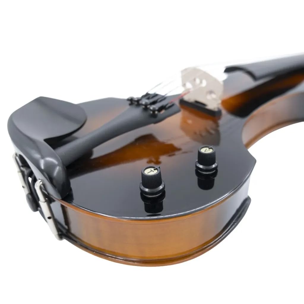 Arvada WN009 - Violino elettrico 4/4, Pickup attivo incorporato, Include custodia, archetto, cavo, cuffie, resina e batteria