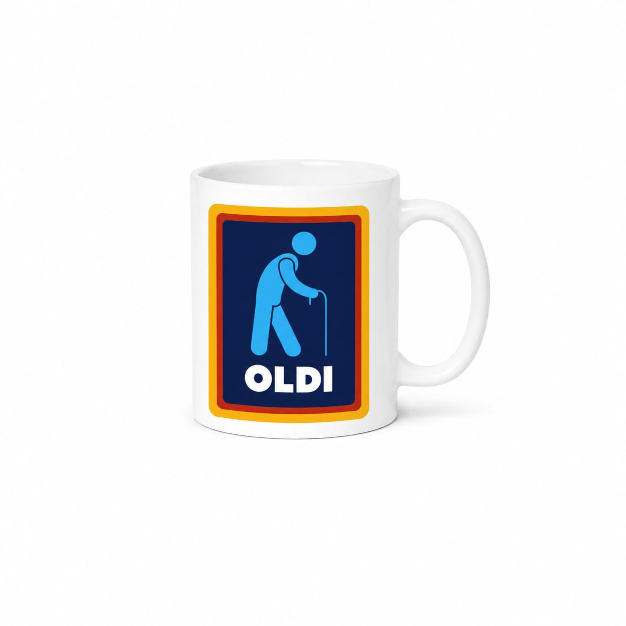 Printella studio Funny OLDI Mug for Men | Novelty Coffee Mug Gift for Dad, Grandpa, Husband | Humour Joke Cup | Birthday, Retirement Gift | 11oz Ceramic Mug