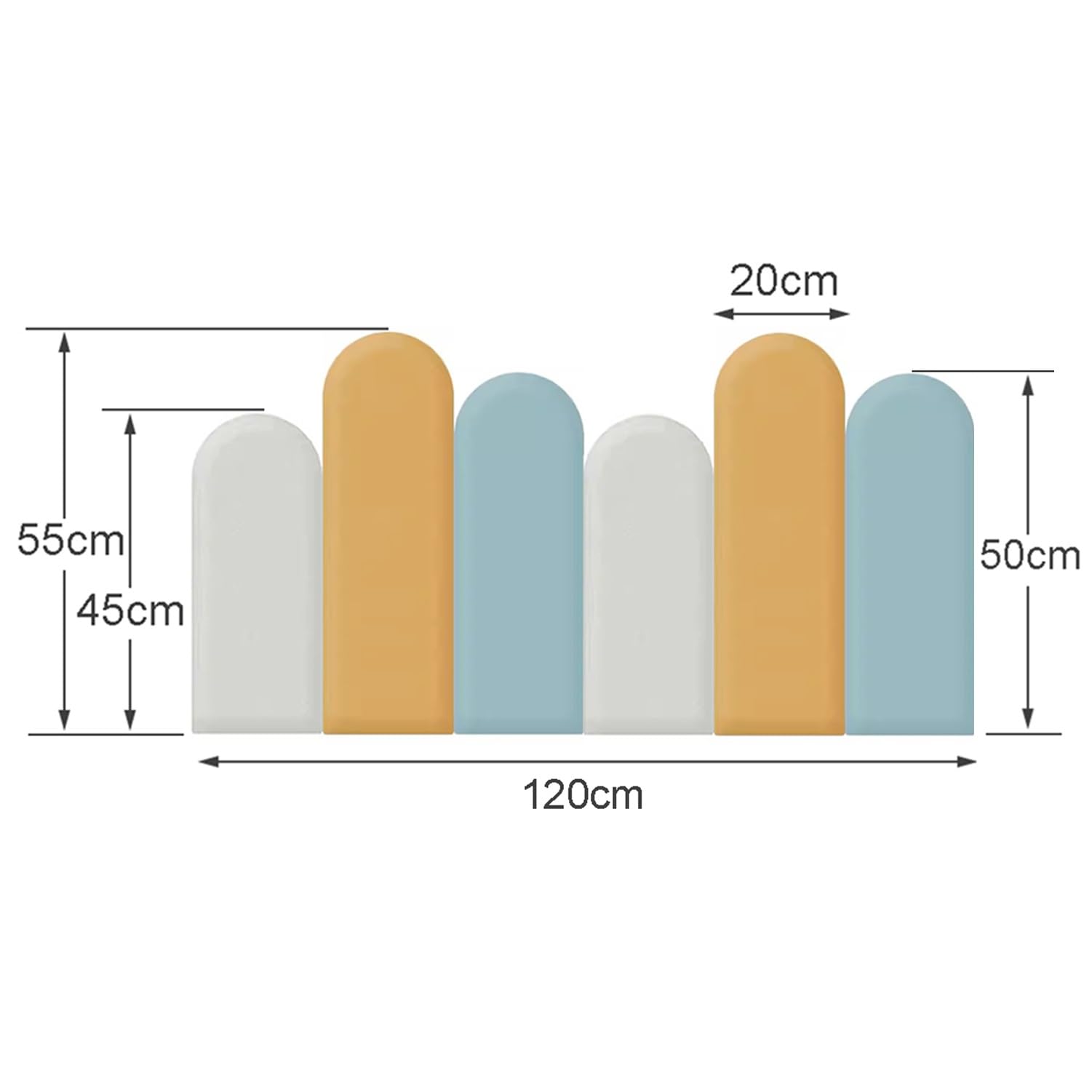Tête De Lit Rembourrée 3D Anti-Collision, Tatami Tapis Mural Auto-Adhésive for Full, Queen Et King Lit Antichocs Sécurité Rembourrage des Murs (Color : A, Size : 120x55cm)