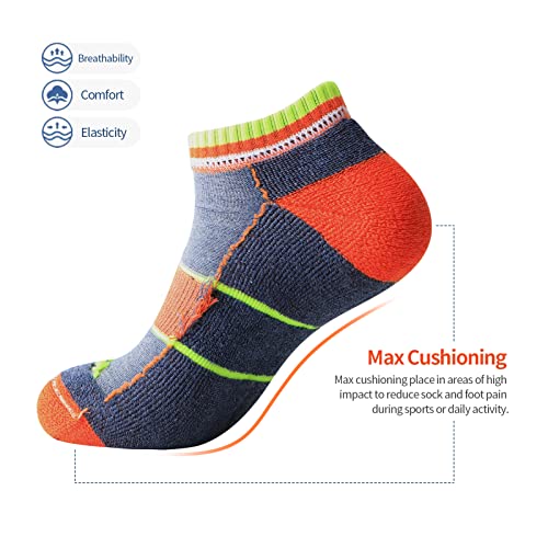 JOYNÉE Mens Low Cut Athletic Cushion Socks Comfort Running Ankle Socks with Moisture Wicking 6 Pack3