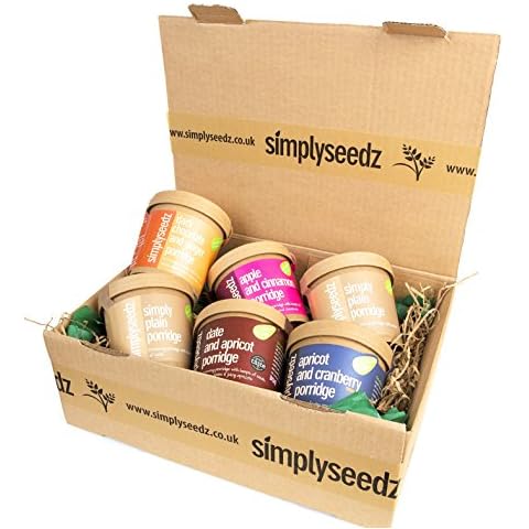 Simplyseedz Porridge Pots Breakfast - 6 x60g Gut Healthy Breakfast On The Go, Vegan, Dairy Free, no Added Sugar Cover