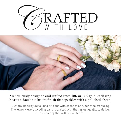 6mm Solid Gold Wedding Bands for Women or Men, 10k or 14k Gold Rings, Comfort Fit Womens and Mens Wedding Ring - Premium Collection from EWB4