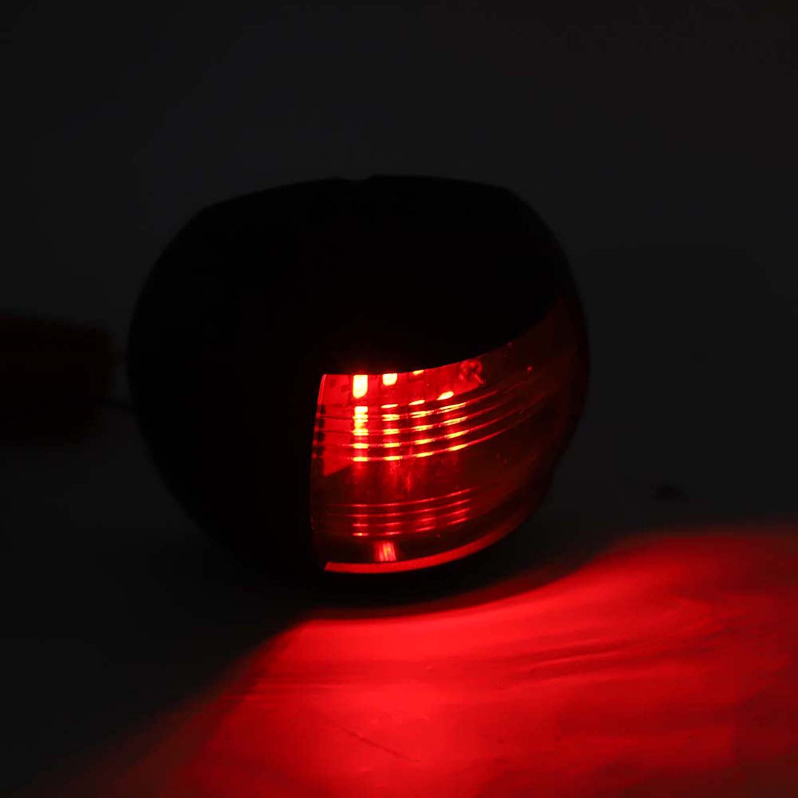 Qiilu luce di navigazione luce di navigazione Coppia di luci di navigazione per barche, luci di segnalazione sferiche LED verde rosso impermeabili Luci di navigazione per barche DC12V-24V 3W(Nero)