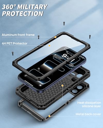 Funda iPhone 17 Pro impermeable antigolpes protección 360 cámara militar 4
