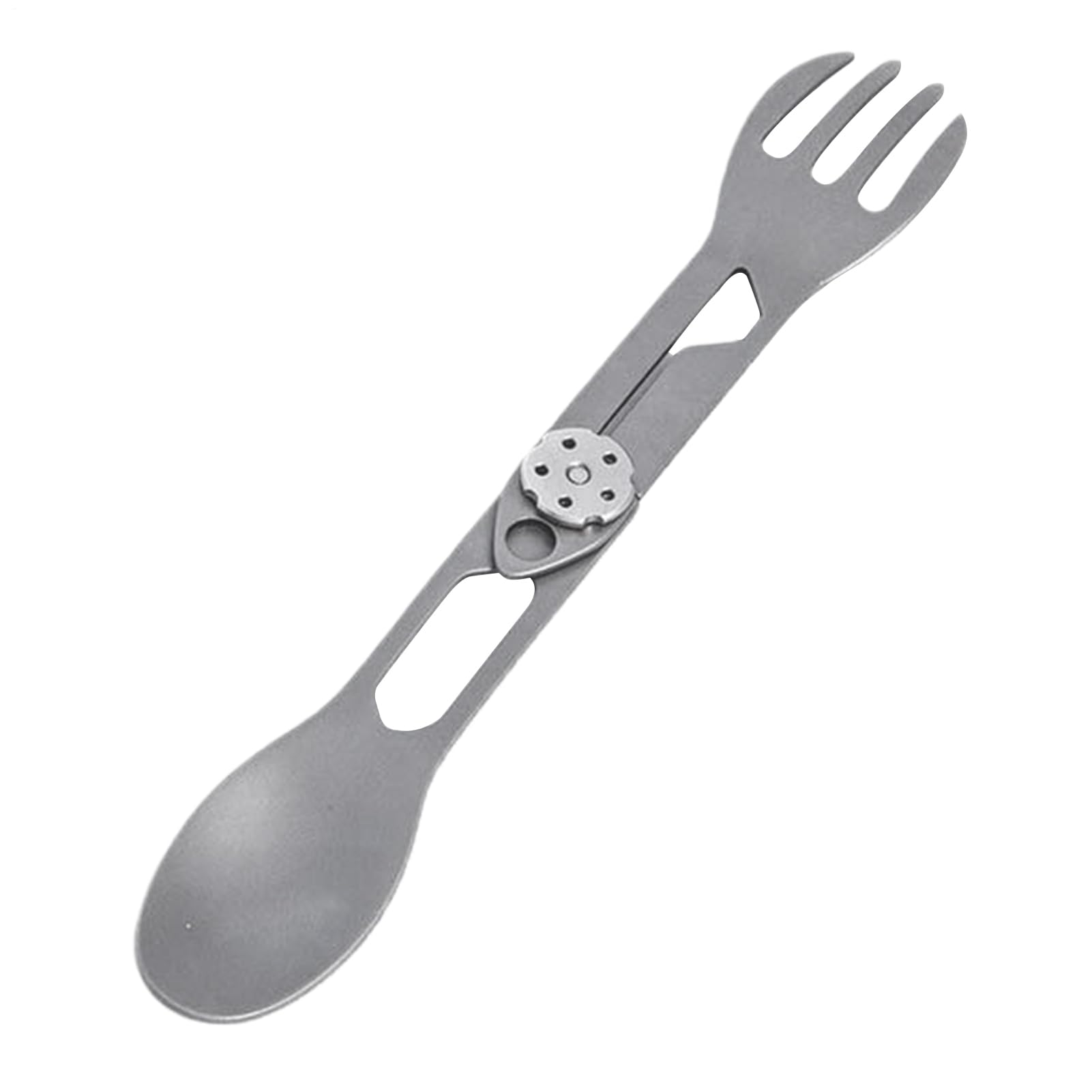 Titanium Rotating Spork – 2 w 1 sk?adana ?y?ka i widelec piknik, naczynia kempingowe do grillowania, w?drówek, pikników, podró?y, aktywno?ci ?wie?ym powietrzu
