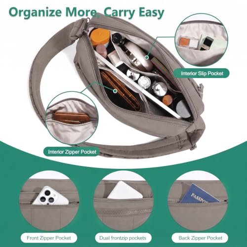 Image of Nylon Crossbody Bag for Women, Lightweight Shoulder Travel Purse