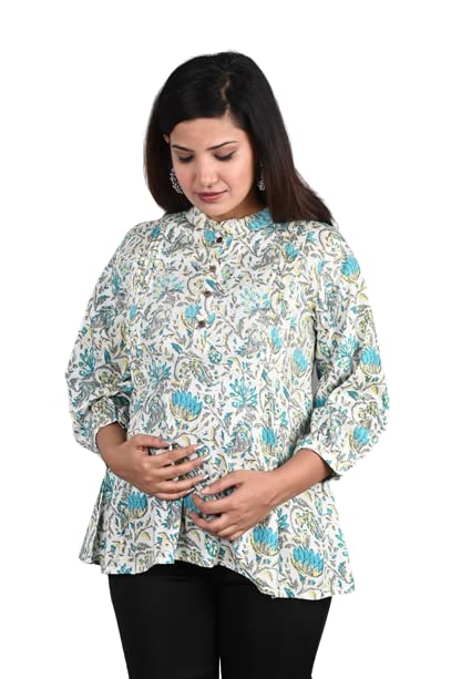 mirjai Women's Maternity Feeding Top with Zip for Easy Nursin | Nursing Tops for Feeding Baby Printed Tops-picture-10