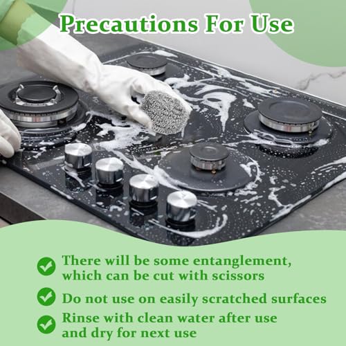 Image of 72 Pieces Stainless Steel Scrubber Bulk Steel Wool Scrubber Metal Sponge Wire Scouring Pad Heavy Duty Clean Dish Pot Pan and Oven for Kitchen, Bathrooms, and More
