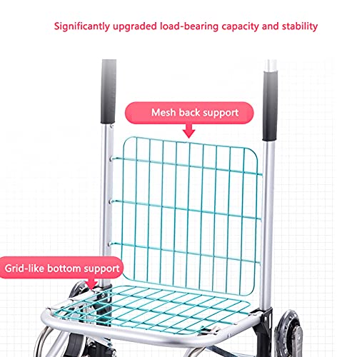 Trolley-Tasche Faltbar Einkaufswagen Abnehmbar Leise 8 Räder (2 Universalrollen) Schwerlast 80kg Groß 45L Wasserdicht Kühltasche Treppen steigen Reisen Picknick Sackkarre Einkaufstrolley – Bild 4