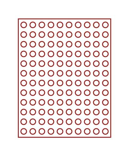 Lindner 2901E velourseinlage dunkelrot evita rayones en monedas pequeñas de 16,5 mm