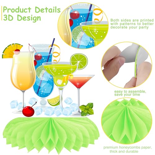 Image of Cocktail Theme Honeycomb Centerpieces Margarita Birthday Party Decorations Margs & Matrimony Bachelorette Party Centerpiece Decoration for Cocktail Martini Themed Party Mexican Fiesta Supplies