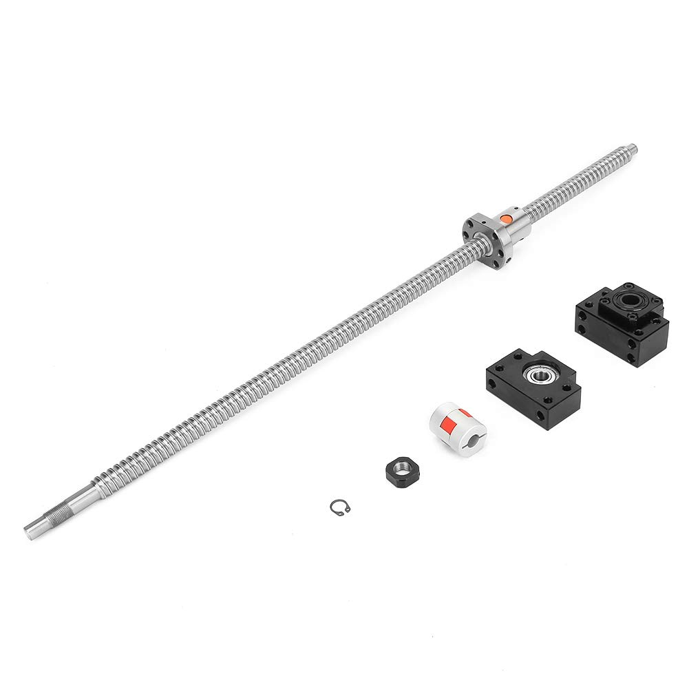 SFU1605 Jeu de vis à billes en acier inoxydable 600 mm Mouvement linéaire de haute précision BK12 BF12 Prend en charge un coupleur de 6,35 x 10 mm pour les machines de mesure de