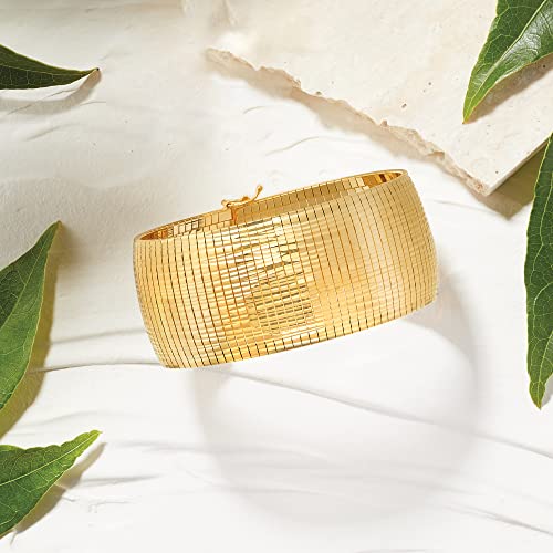 Ross-Simons Italian 18kt Gold Over Sterling Diamond-Cut and Polished Omega Bracelet4